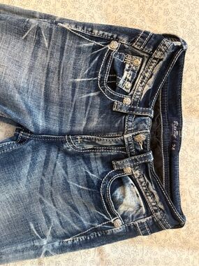 Women’s Miss Me Dark Blue Distressed Bootcut Jeans
